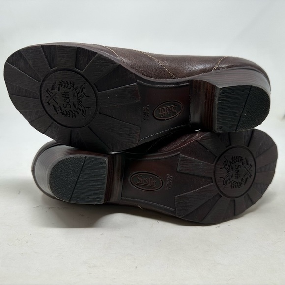 Söfft Shoes Womens 7.5M Brown Leather Upper Lining Slip On Block Heels Round Toe - Picture 7 of 16